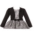 Kids Dream Little Girls Black Rosette Accented Satin Long Sleeve Bolero 2-6 - SophiasStyle.com