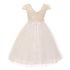 Kids Dream Big Girls Ivory Sequins Tulle Cap Sleeves Junior Bridesmaid Dress 8-12 - SophiasStyle.com