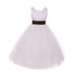 Kids Dream Little Girls White Brown Tulle Satin Sash Bow Flower Girl Dress 2-6 - SophiasStyle.com