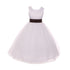 Kids Dream Big Girls White Brown Satin Sash Bow Junior Bridesmaid Dress 8-14 - SophiasStyle.com
