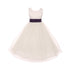 Kids Dream Big Girls Ivory Eggplant Satin Sash Bow Junior Bridesmaid Dress 8-14 - SophiasStyle.com