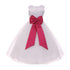 Kids Dream Big Girls White Fuchsia Satin Sash Bow Junior Bridesmaid Dress 8-14 - SophiasStyle.com