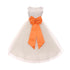 Kids Dream Little Girls Ivory Orange Tulle Satin Sash Bow Flower Girl Dress 2-6 - SophiasStyle.com