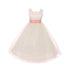 Kids Dream Big Girls Ivory Peach Satin Sash Bow Junior Bridesmaid Dress 8-14 - SophiasStyle.com