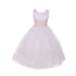 Kids Dream Big Girls White Pink Satin Sash Bow Junior Bridesmaid Dress 8-14 - SophiasStyle.com