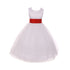 Kids Dream Big Girls White Red Tulle Satin Sash Bow Junior Bridesmaid Dress 8-14 - SophiasStyle.com