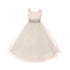 Kids Dream Little Girls Ivory Silver Tulle Satin Sash Bow Flower Girl Dress 2-6 - SophiasStyle.com