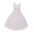 Kids Dream Little Girls White Tulle Satin Sash Bow Flower Girl Dress 2-6 - SophiasStyle.com