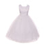 Kids Dream Big Girls White Tulle Satin Sash Bow Junior Bridesmaid Dress 8-14 - SophiasStyle.com