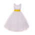 Kids Dream Big Girls White Yellow Satin Sash Bow Junior Bridesmaid Dress 8-14 - SophiasStyle.com