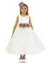 Kids Dream Big Girls Ivory Dusty Rose Floral Satin Junior Bridesmaid Dress 8-14 - SophiasStyle.com