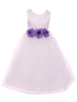 Kids Dream Big Girls White Lilac Floral Satin Junior Bridesmaid Dress 8-14 - SophiasStyle.com