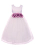 Kids Dream Big Girls White Mauve Floral Satin Junior Bridesmaid Dress 8-14 - SophiasStyle.com