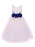 Kids Dream Big Girls White Navy Floral Satin Junior Bridesmaid Dress 8-14 - SophiasStyle.com