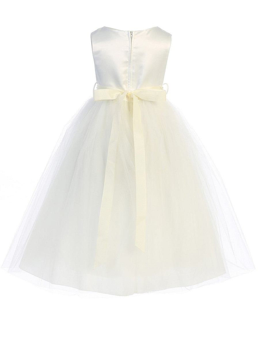 Kids Dream Little Girls Ivory Bead Adorned Sleeveless Flower Girl Dress 2-6, 4 Kids Dream Little Girls Ivory Bead Adorned Sleeveless Flower Girl Dress 2-6, 4
