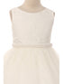 Big Girls Off-White Tulle Thick Pearl Trim Junior Bridesmaid Dress 8-12 - SophiasStyle.com