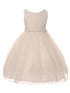 Big Girls Off-White Tulle Thick Pearl Trim Junior Bridesmaid Dress 8-12 - SophiasStyle.com