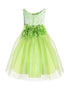 Kids Dream Little Girls Green Floral Lace Illusion Tulle Flower Girl Dress 2-6 - SophiasStyle.com