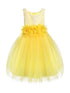 Kids Dream Little Girls Yellow Floral Lace Tulle Flower Girl Dress 2-6 - SophiasStyle.com