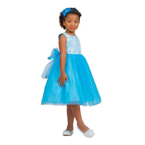 Kids Dream Little Girls Aqua Lace Tulle Sleeveless Easter Dress 2-6 - SophiasStyle.com