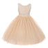 Kids Dream Big Girls Champagne Lace Tulle Sleeveless Easter Dress 8-12 - SophiasStyle.com