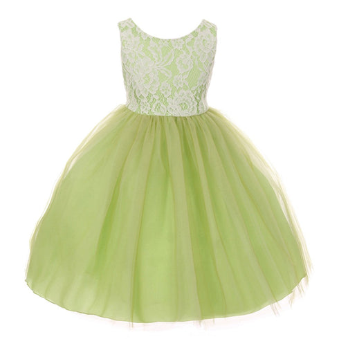Kids Dream Little Girls Green Lace Tulle Sleeveless Easter Dress 2-6 - SophiasStyle.com