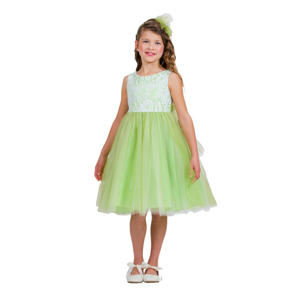 Kids Dream Little Girls Green Lace Tulle Sleeveless Easter Dress 2-6 - SophiasStyle.com