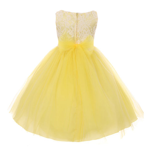 Kids Dream Little Girls Yellow Lace Tulle Sleeveless Easter Dress 2-6 - SophiasStyle.com