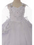 Rainkids Baby Girls White Sequin Peplum Skirt Cape Headband Baptism Gown 6-12M - SophiasStyle.com
