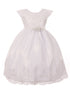 Rain Kids Little Girls White Hand Beaded Allover Lace Applique Baptism Dress 2-6 - SophiasStyle.com