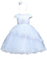 Rain Kids Girls Sequin Beaded Lace Christening Dress with Pearl Accents and Matching Headband Sizes 6M-6T - SophiasStyle.com