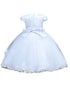 Rain Kids Girls Sequin Beaded Lace Christening Dress with Pearl Accents and Matching Headband Sizes 6M-6T - SophiasStyle.com