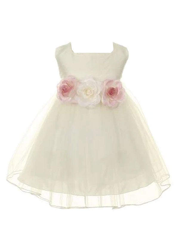 Kids Dream Baby Girls Ivory Poly Silk Tulle Flower Girl Dress 6-24M - SophiasStyle.com
