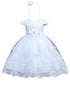 Rain Kids Girls Sequin Beaded Lace Cap Sleeves Dress with Matching Headband Sizes 6M-6T - SophiasStyle.com