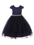 Kids Dream Little Girls Navy Satin Tulle Rhinestone Christmas Dress 2T-6 - SophiasStyle.com