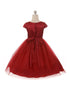 Kids Dream Big Girls Red Cap Sleeve Satin Tulle Plus Size Dress 16.5-20.5 - SophiasStyle.com