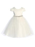 Kids Dream Little Girls Ivory Cap Sleeve Satin Tulle Flower Girl Dress 2-6 - SophiasStyle.com