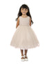 Big Girls Off-White Tulle Thick Pearl Trim Junior Bridesmaid Dress 8-12 - SophiasStyle.com