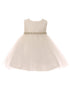 Kids Dream Baby Girls Off-White Lace Tulle Rhinestone Flower Girl Dress 6-24M - SophiasStyle.com