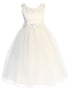 Kids Dream Big Girls Off-White Floral Applique Plus Size Princess Ballgown 16.5-20.5 - SophiasStyle.com