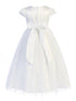 Kids Dream Big Girls White Embroidery Chandelier Trim Communion Dress 8-16 - SophiasStyle.com