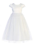 Kids Dream Big Girls White Embroidery Chandelier Trim Communion Dress 8-16 - SophiasStyle.com