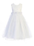 Kids Dream Little Girls White Floral Pearl Rhinestone Trim Flower Girl Dress 2-6 - SophiasStyle.com