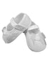 Baby Girls White Shimmery Organza Bow Christening Shoes 0-4 Baby - SophiasStyle.com