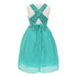 Cinderella Couture Little Girls Jade Dazzling Sequin X Back Pleated Dress 4-6 - SophiasStyle.com