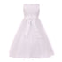 Little Girls White Sparkle Pearl Sequin Satin Tulle Flower Girl Dress 4-6 - SophiasStyle.com