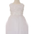 Little Girls White Sparkle Pearl Sequin Satin Tulle Flower Girl Dress 4-6 - SophiasStyle.com