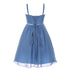 Big Girls Dusty Blue Sequin Bead Chiffon Flower Girl Dress 8-16 - SophiasStyle.com