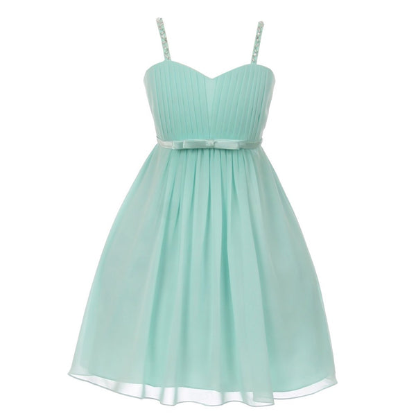 Little Girls Jade Sequin Bead Chiffon Flower Girl Dress 4-6 - SophiasStyle.com