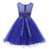 Big Girls Royal Blue Sparkling Rhinestone Illusion Tulle Party Formal Dress 8-16 - SophiasStyle.com